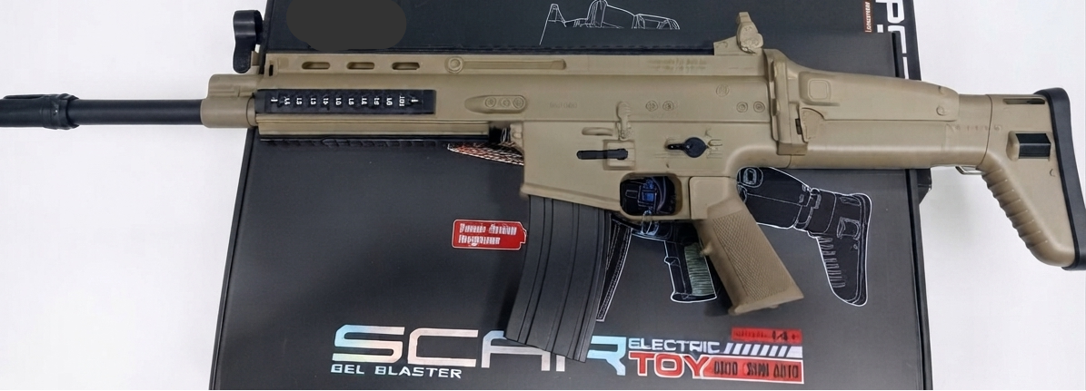 SCAR WH52-3 1:1 REENGRAVING MOLD POWER DRIVEN MAGANIZE GEL BLASTER GUN TOY