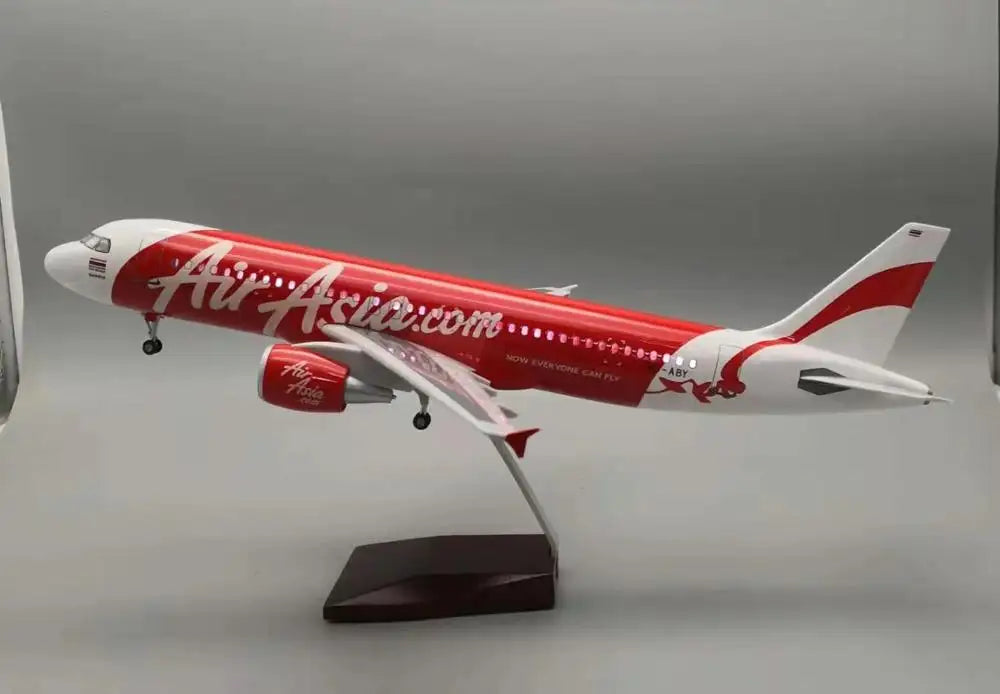 AIRPLANE DIECAST METAL AIR ASIA A320 RESIN WITH LED 47CM