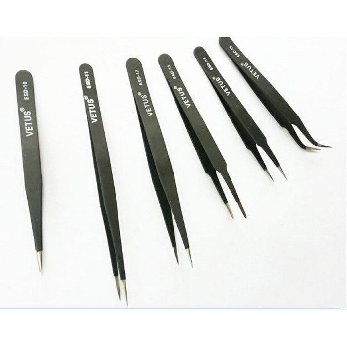 Anti-Static Tweezers 6Pcs Vetus Esd