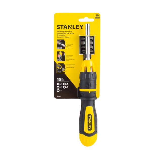Stanley 10Pc Ratcheting Multi-Bit Screwdriver