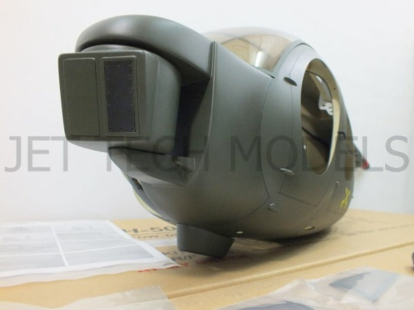 FUNKEY SCALE FUSELAGE HUGHES 500MD TOW DEFENDER .50( 600) SIZE ARMY GREEN COLOR WITH LANDING SKID
