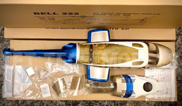 FUNKEY SCALE FUSELAGE BELL 222 .30 (550) SIZE BLUE COLOR WITH RETRACTABLE LANDING GEAR