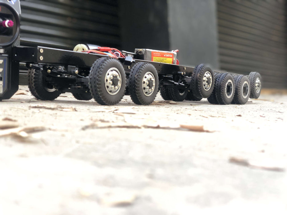 16 Wheel ilft Axle Chassis with Motor-Gearbox and Steering Servo (Rear Multiaxle Drive) (Scale 1:18)
