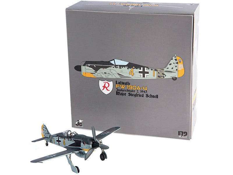JC Wings Focke-Wulf FW 190A-4 1:72 Scale Diecast Aircraft – Major Siegfried Schnell (1943) | JCW-72-FW190-002