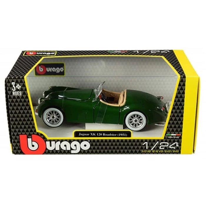 BBURAGO 1/24 SCALE JAGUAR XK 120 ROADSTER (1951) DIECAST CAR MODEL