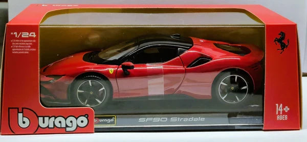 BBURAGO FERRARI SF90 STRADALE 1/24 DIECAST MODEL CAR (18-96028)
