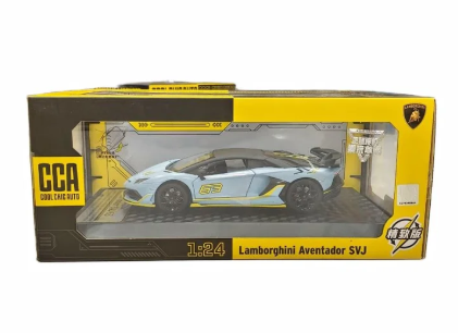 CCA LAMBORGHINI AVENTADOR SVJ 1:24 DIECAST SCALE MODEL 68272K BLUE