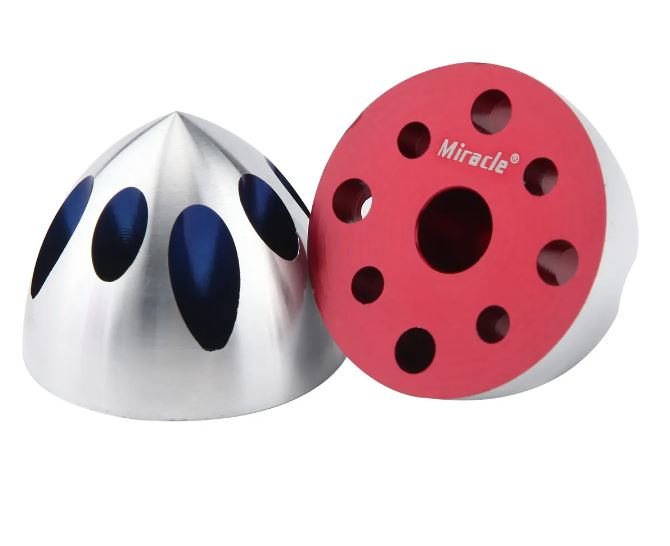 MIRACLE ALUMINIUM ANODIZED SOLID SPINNER DIA 40MM RED