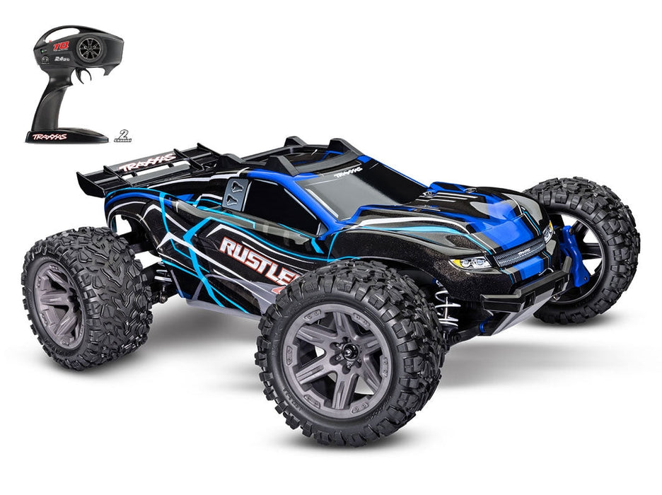 TRAXXAS RUSTLER 1/10 4X4 BL-2S BRUSHLESS STADIUM TRUCK RTR -BLUE - TRA67164-4 BLUE