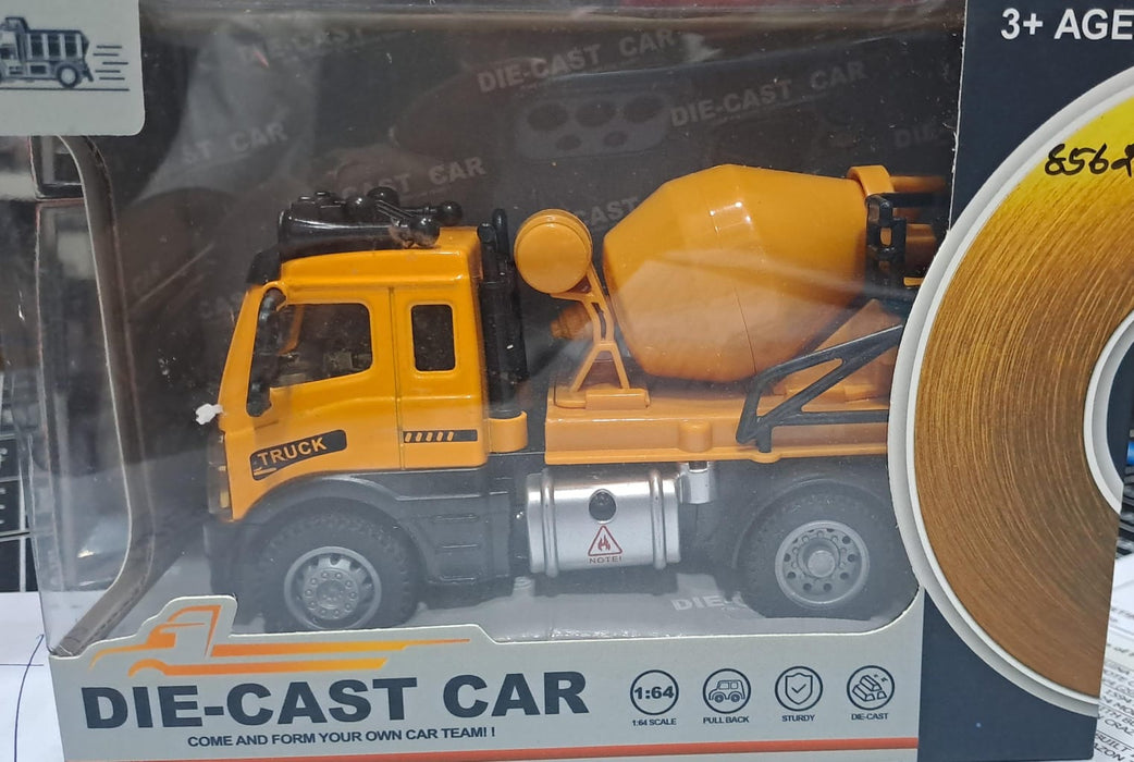 DIE CAST 1:64 RC PULL BACK CEMENT TRUCK 6459