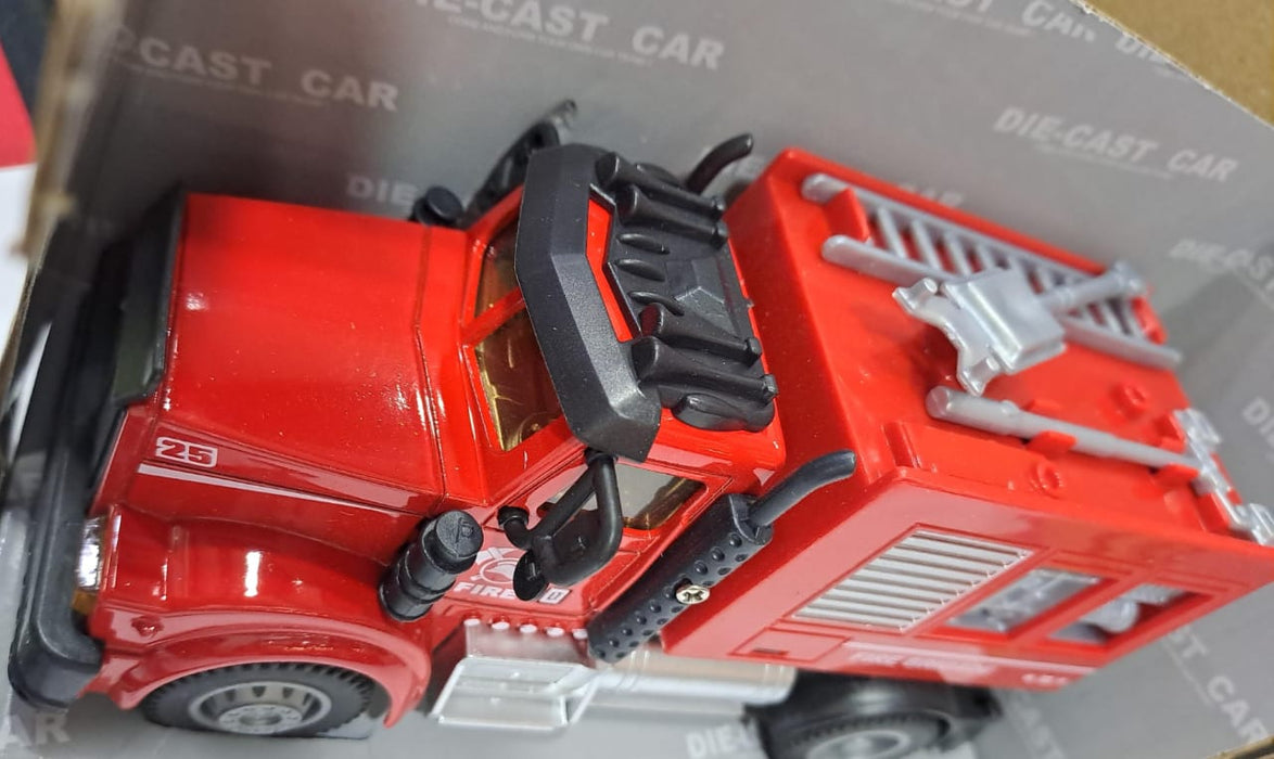 DIE CAST 1:64 RC PULL BACK FIRE BRIGADE TRUCK 6460