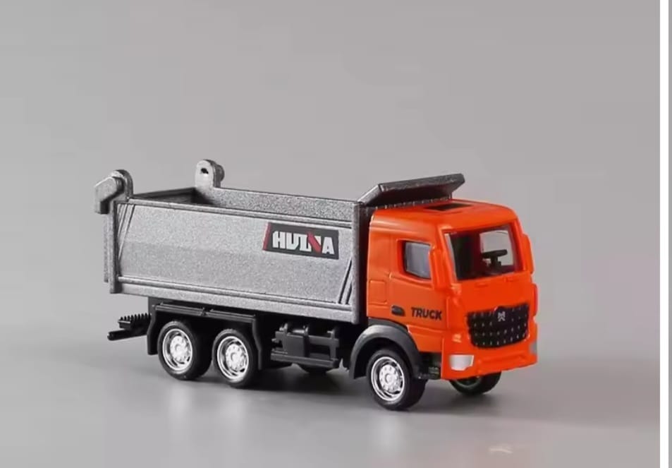 DIE CAST HUINA 1012 DUMP TRUCK 1/80 SCALE ORANGE