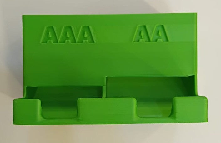DUAL BATTERY DISPENSER HOLDER FOR 15AA AND 15AAA BATTERIES GREEN