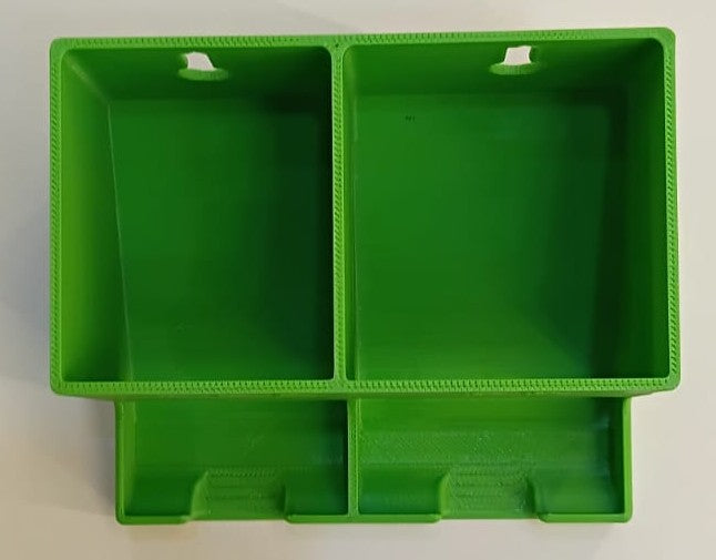 DUAL BATTERY DISPENSER HOLDER FOR 15AA AND 15AAA BATTERIES GREEN