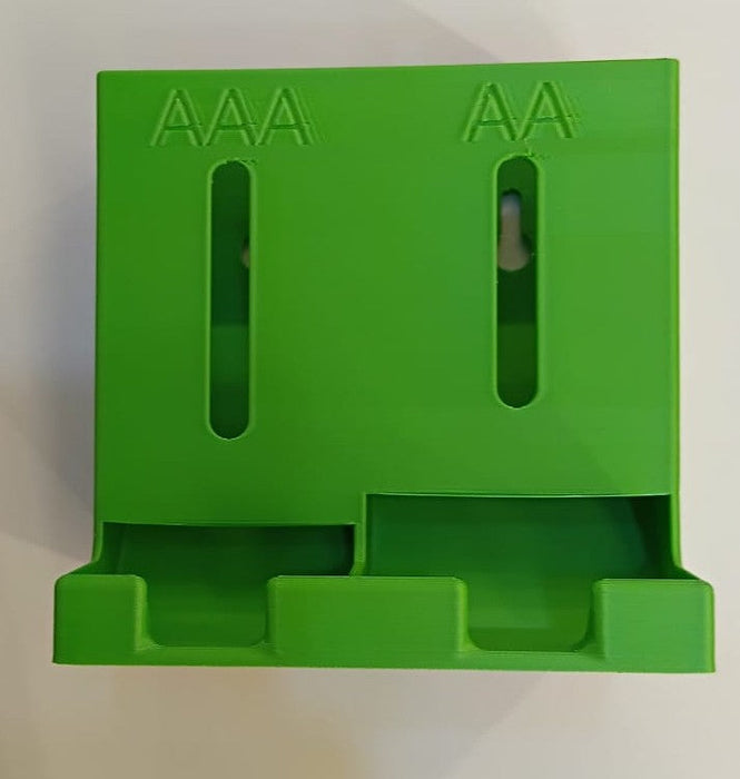 DUAL BATTERY DISPENSER HOLDER FOR 20AA AND 30AAA BATTERIES GREEN