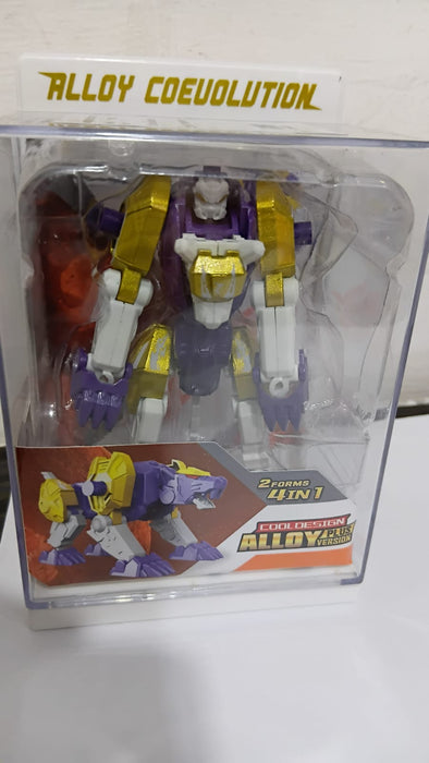 DIE CAST TRANSFORMING ROBOT TOYS DUAL ALLOY DEFORM METALBOY WITH TIGER KING VS HUMAN FORM
