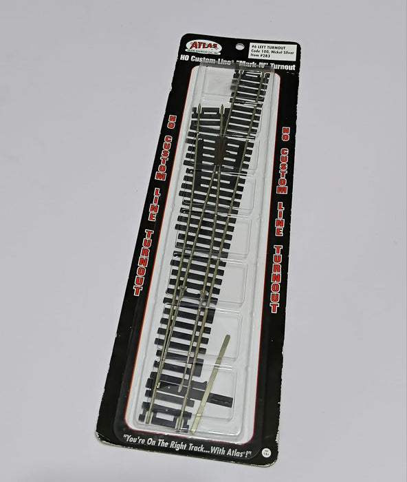 HO SCALE LEFT TURNOUT -ATL283 CODE 100 #6 MARK IV