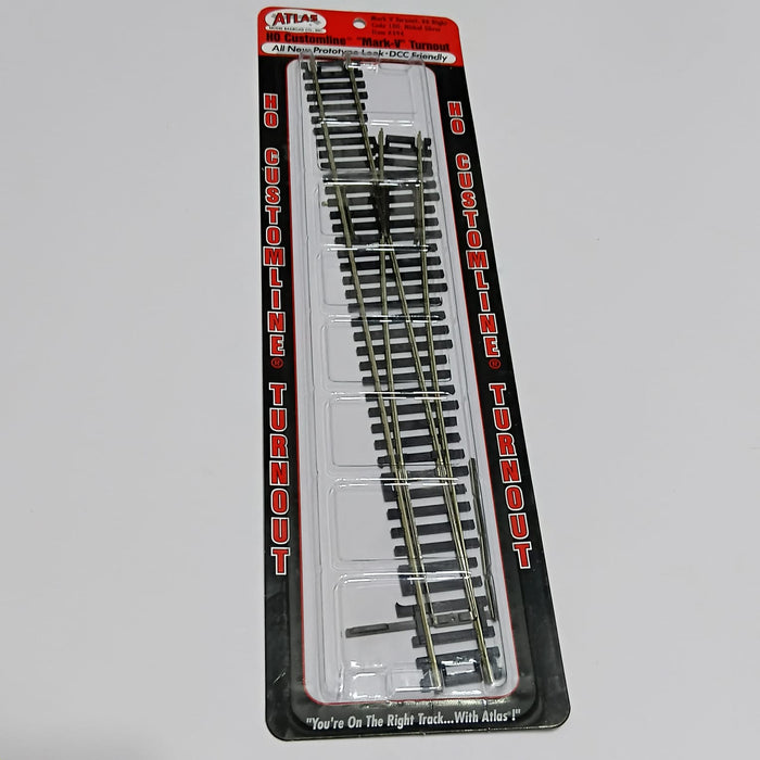 HO SCALE RIGHT TURNOUT ATL394 - CODE 100 #6 MARK V