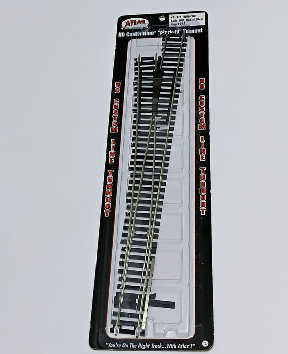 HO SCALE LEFT TURNOUT ATL285 -CODE 100 #8 MARK IV