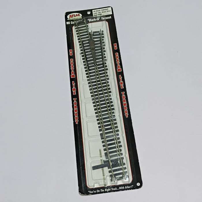 HO SCALE RIGHT TURNOUT ATL286 - CODE 100 #8 MARK IV