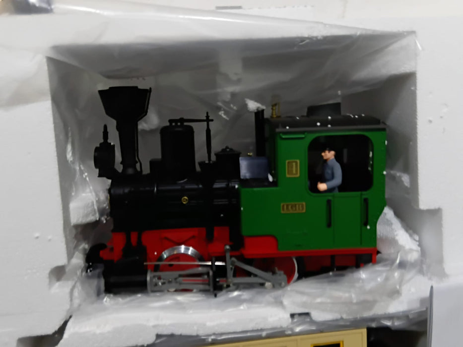 LGB 70307 PASSENGER TRAIN STARTER KIT - L70307 - MINIATURE GARDEN TRAIN WITH LOCOMOTIVE AND TWO CARS, OUTDOOR RAILWAY, G TRACK, 85 X 12 X 16 CM