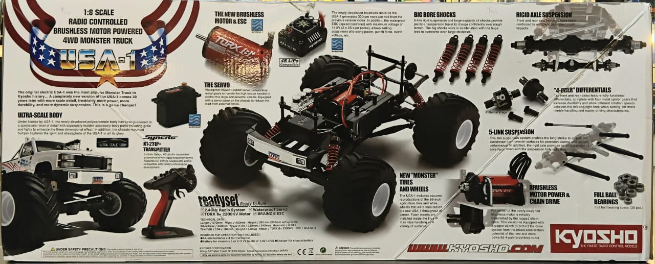 KYOSHO 1/8 USA-1 VE 4S 4X4 Brushless Electric Monster Truck RTR (34257D)