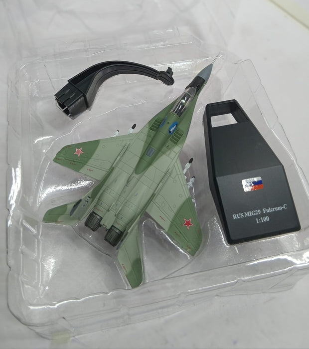 DIECAST AIRPLANE MODEL MIG29 1/100 WITH AN AIRSPEEED INDICATOR L-18CM W-12CM