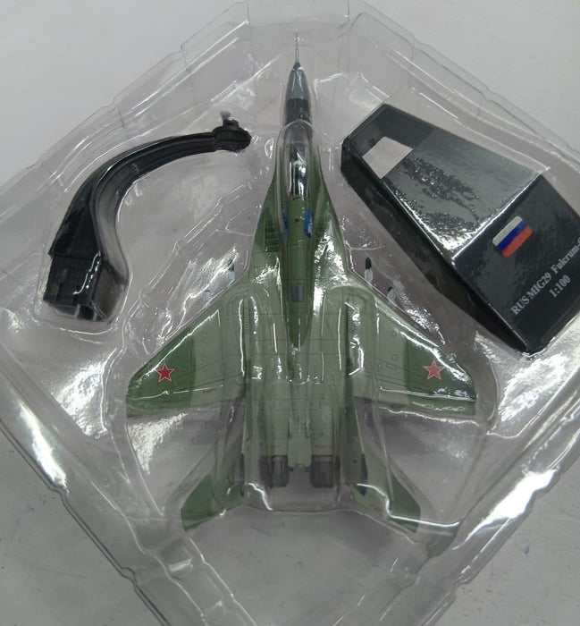 DIECAST AIRPLANE MODEL MIG29 1/100 WITH AN AIRSPEEED INDICATOR L-18CM W-12CM