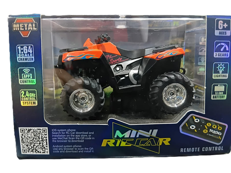 MINI RC CAR SMALL POCKET 1:64 SPEED REGULATING ALLOY MODEL HG4-426 ORANGE
