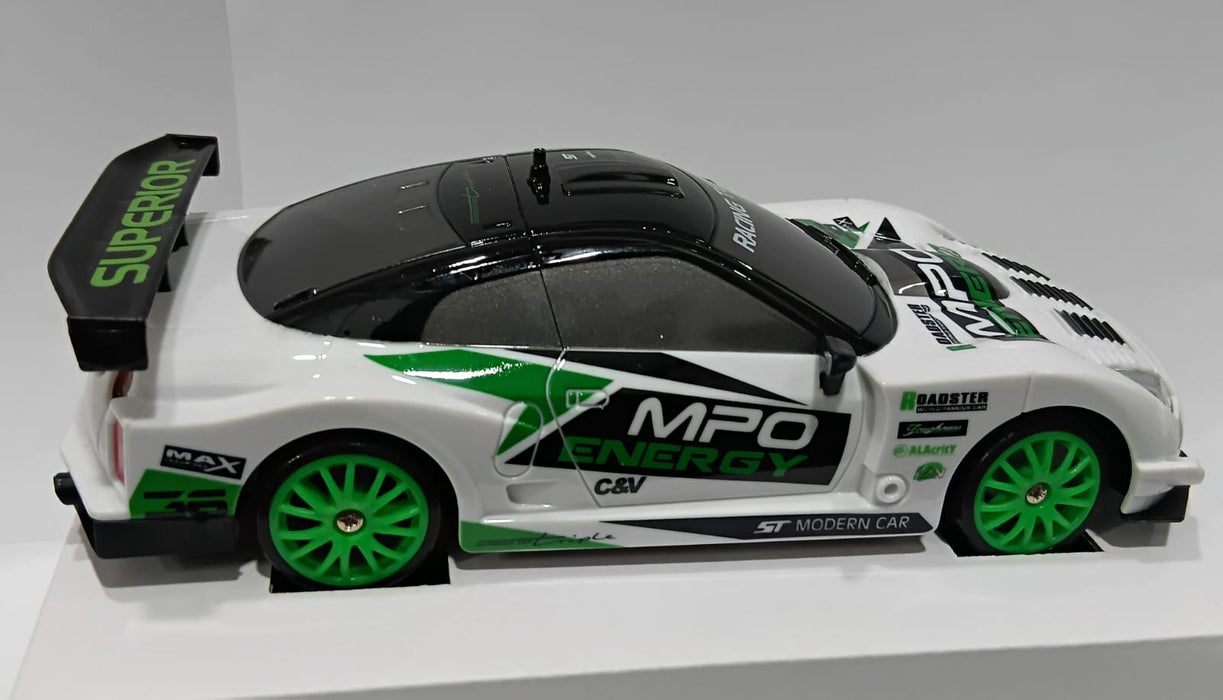 RACING RALLY SC24A11-1 1/24 2.4GHZ 4WD R/C DRIFT CAR WHITE GREEN COLOR
