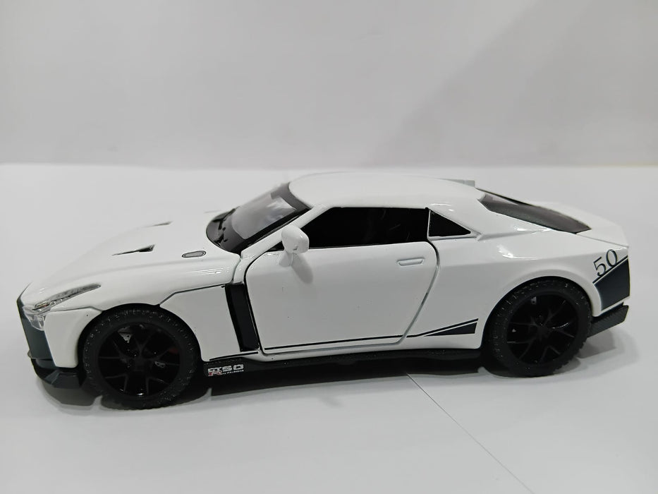 NISSAN GT-R50 D21012 1/32 ALLOY CAR DIECAST MODEL WHITE COLOR