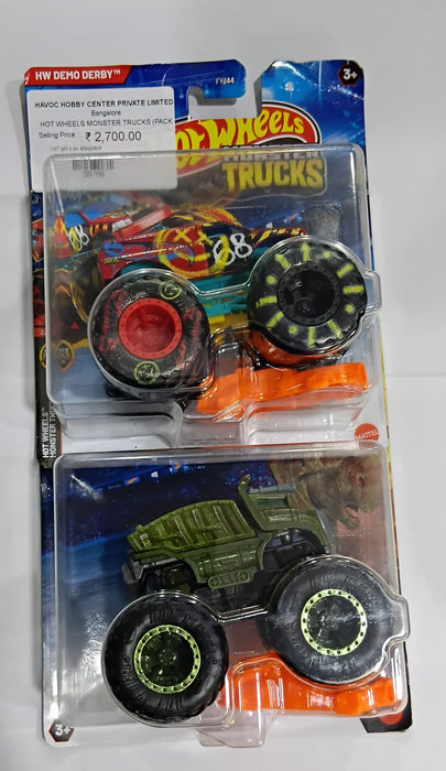 HOT WHEELS MONSTER TRUCKS (PACK OF 2) DIECAST (9C3B)