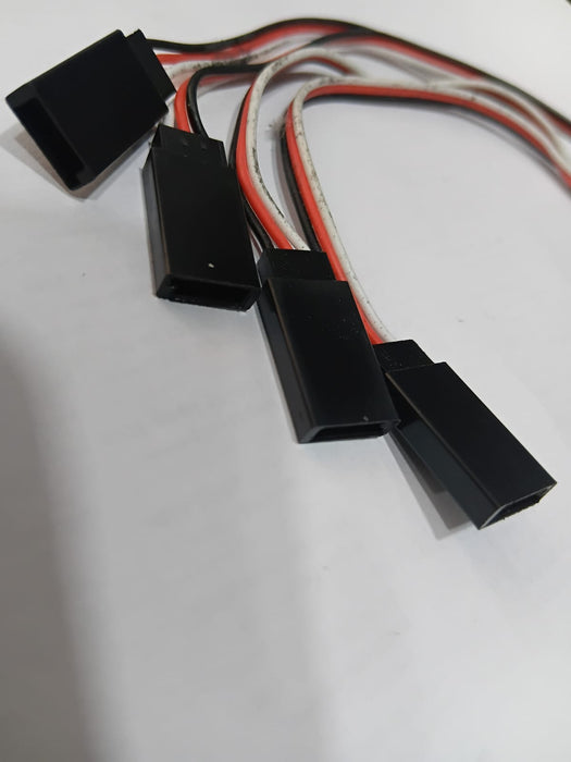 Y CONNECTOR- 1JR Male To 4 Futaba Female Y Type Servo Extension Wire(300Mm)