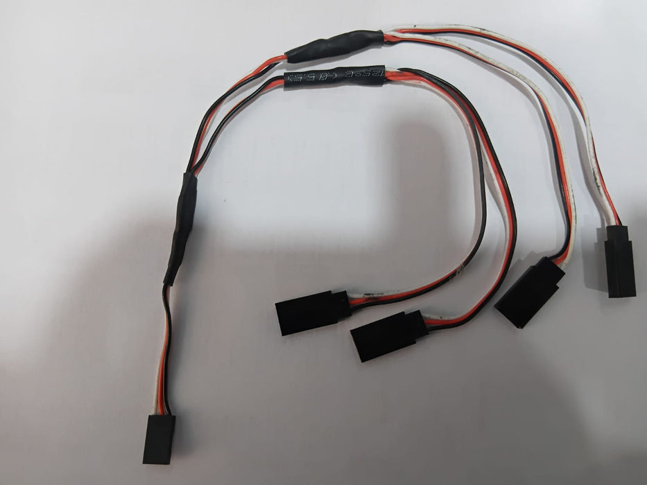 Y CONNECTOR- 1JR Male To 4 Futaba Female Y Type Servo Extension Wire(300Mm)