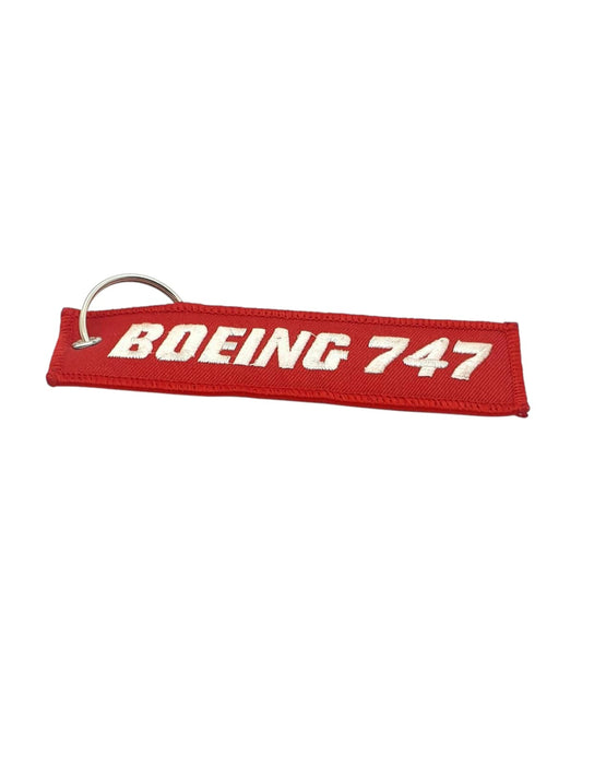 EMBROIDERED KEYRING B747