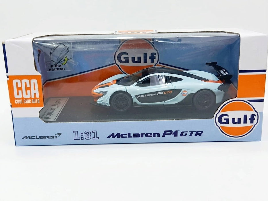 CCA GULF 1:31 MCLAREN P1 GTR DIECAST MODEL 88444F CAR SKY BLUE