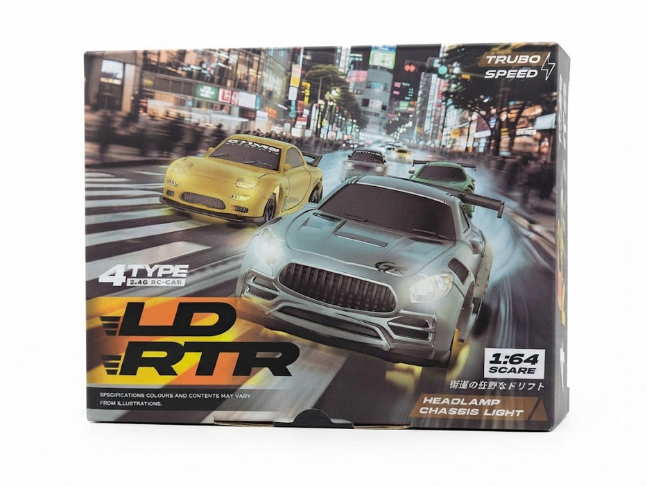 MINI R/C 3602 1:64 2.4GHZ RTR HEADLAMP CHASSIS LIGHT DRIFT CAR GREY COLOR