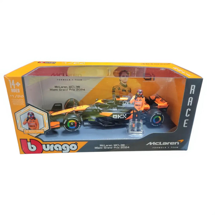 BBURAGO F1 MCLAREN MCL38 MIAMI GRAND PRIX  2024  1/24 DIECAST 18-28040P