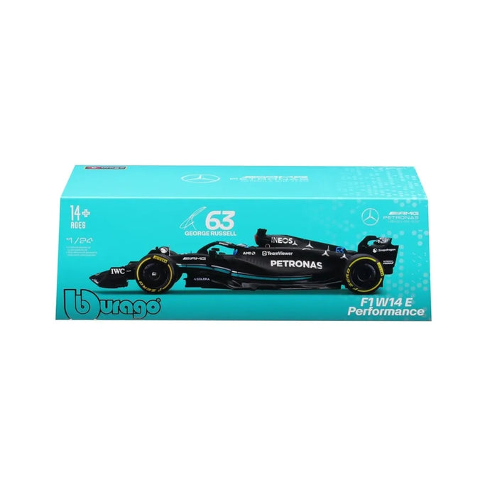 BBURAGO MERCEDES AMG F1 W14 E PETRONAS  PERFORMANCE NO 63 GEORGE RUSSELL 1/24 DIE CAST 18-28028R