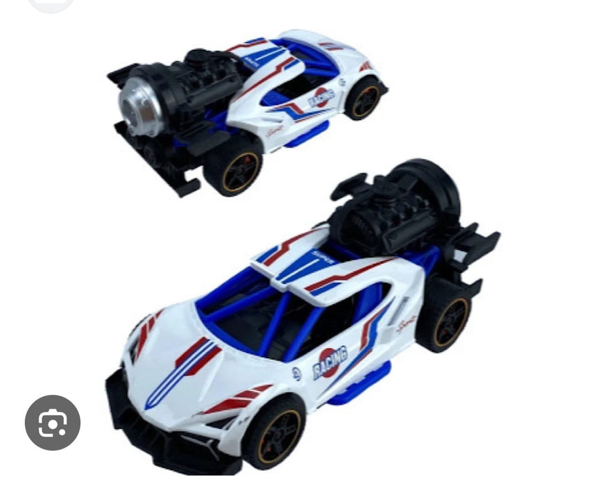DIE CAST METAL CAR PULL BACK WITH WATER SPLASH-WHITE