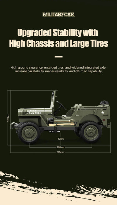 MILITARY JEEP C8815 RTR 1/10 WILLYS RC TRUCK 4WD OFF-ROAD CLIMBING BROWN