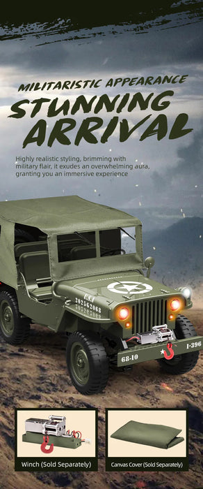 MILITARY JEEP C8815 RTR 1/10 WILLYS RC TRUCK 4WD OFF-ROAD CLIMBING GREY