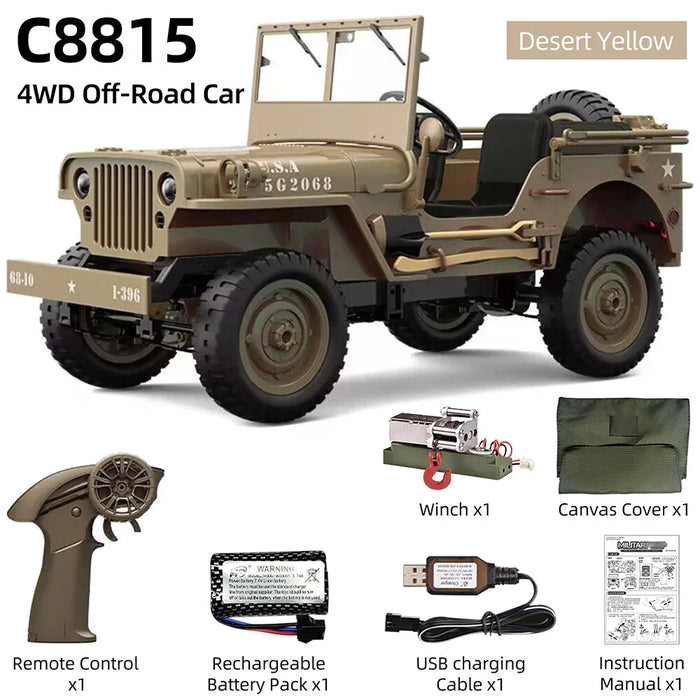 MILITARY JEEP C8815 RTR 1/10 WILLYS RC TRUCK 4WD OFF-ROAD CLIMBING BROWN
