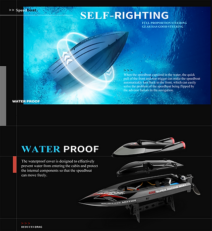 WLTOYS WL916 RC SWORDFISH RACING BOAT 55KM/H BRUSHLESS 2.4GHZ RACING BOAT