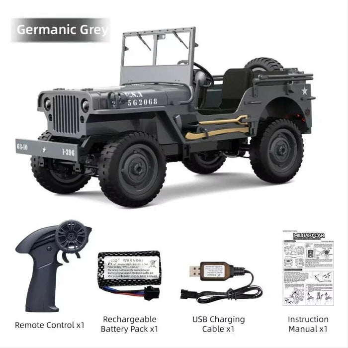 MILITARY JEEP C8815 RTR 1/10 WILLYS RC TRUCK 4WD OFF-ROAD CLIMBING GREY