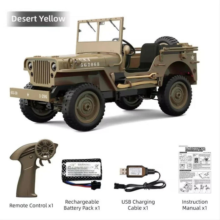 MILITARY JEEP C8815 RTR 1/10 WILLYS RC TRUCK 4WD OFF-ROAD CLIMBING BROWN