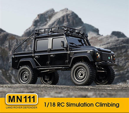 MN MODEL LAND ROVER DEFENDER110 (2015) MN111 RTR 4WD RC CAR 1/18 ROCK CRAWLER (BLACK)