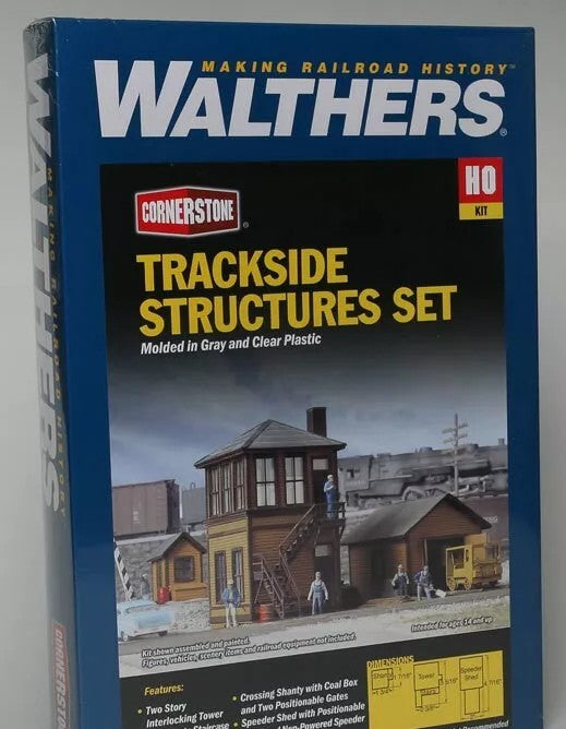 WALTHERS CORNERSTONE HO SCALE TRACKSIDE STRUCTURES SET MODEL KIT 933-3530