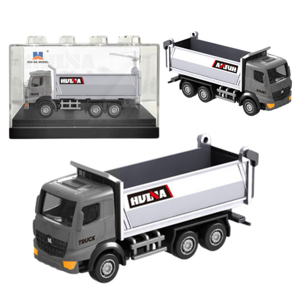 DIE CAST HUINA 1012 DUMP TRUCK 1/80 SCALE SILVER