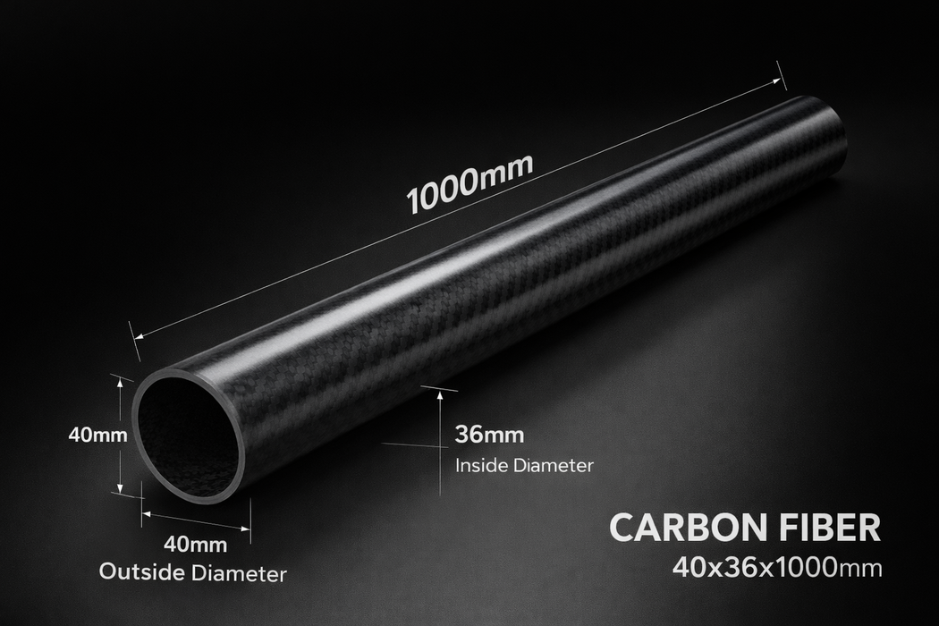 Premium Carbon Fiber Tube – 40x36x1000mm Lightweight &amp; Durable Hobby Material for RC, DIY &amp; Robotics Projects